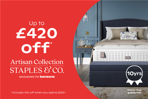 bensonsforbeds.co.uk - up to £420 off Artisan Collection